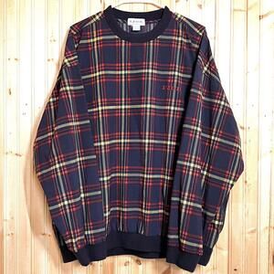 IZOD Golf VTG Men's Sz L Plaid Navy Embroidered Pullover Windbreaker Packable